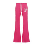 HESACO Sweatpants Y2K Flare Pants Streetwear | Color: Pink | Image 2