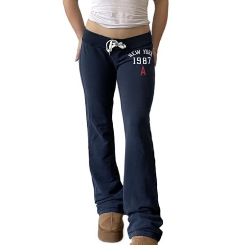 HESACO Sweatpants Y2K Flare Pants Streetwear | Color: Pink | Image 1