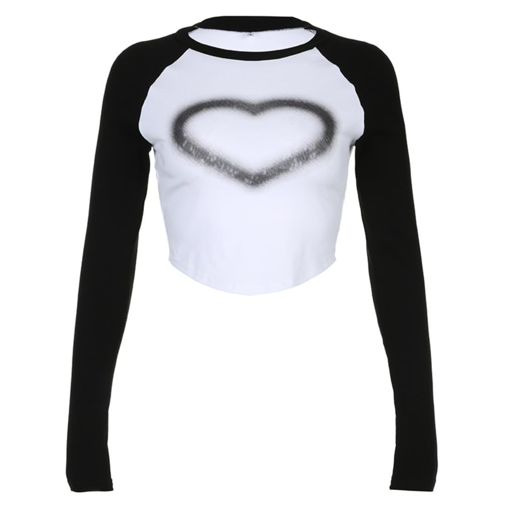 Hesaco Y2K Graphic Tees for Women - Baby Tees Grunge Sexy Cropped Tops