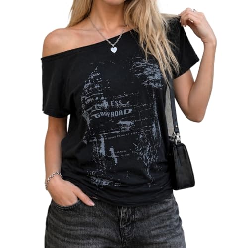 Off The Shoulder Cute Shirts Lip Print Tops