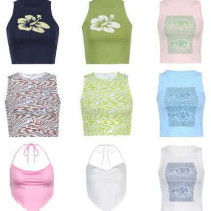 Hesaco Y2K Graphic Tees for Women - Baby Tees Grunge Sexy Cropped Tops