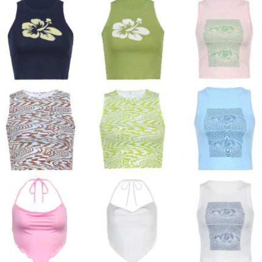 Hesaco Y2K Graphic Tees for Women - Baby Tees Grunge Sexy Cropped Tops