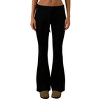 HESACO Sweatpants Y2K Flare Pants Streetwear | Color: Black | Image 2