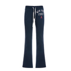 HESACO Sweatpants Y2K Flare Pants Streetwear | Color: Dark Blue | Image 6