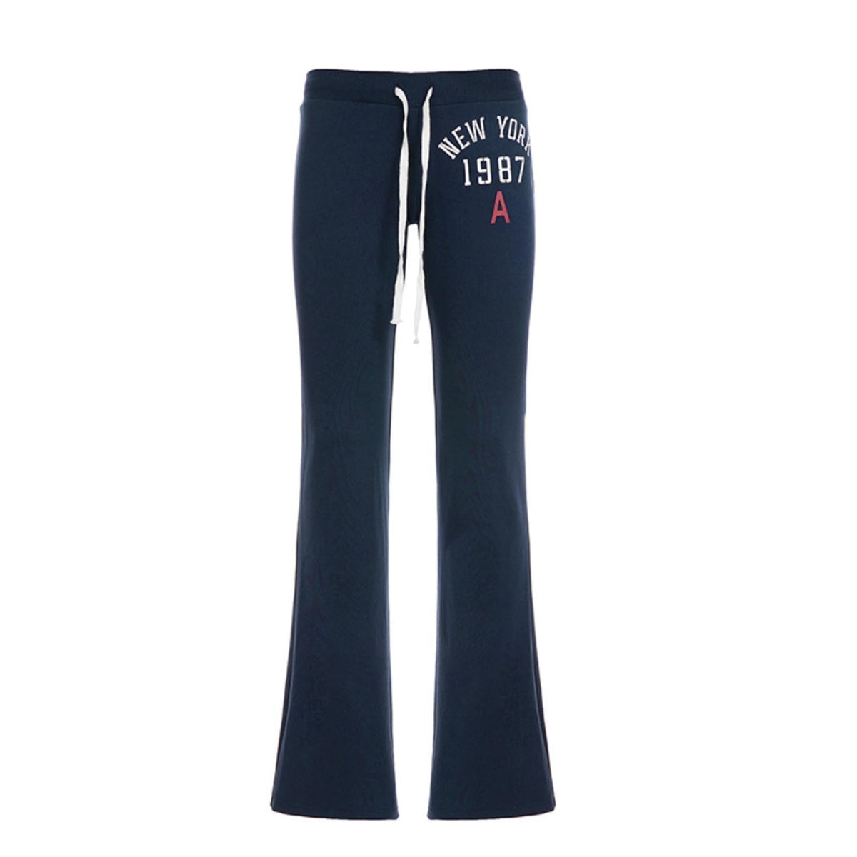 HESACO Sweatpants Y2K Flare Pants Streetwear | Color: Dark Blue | Image 6