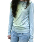 Hesaco Graphic T Shirts for Women Y2k Kawaii Tee Long Sleeve Emo Tops Teen Girls 2000s Clothes Harajuku Cute Fairy Tops