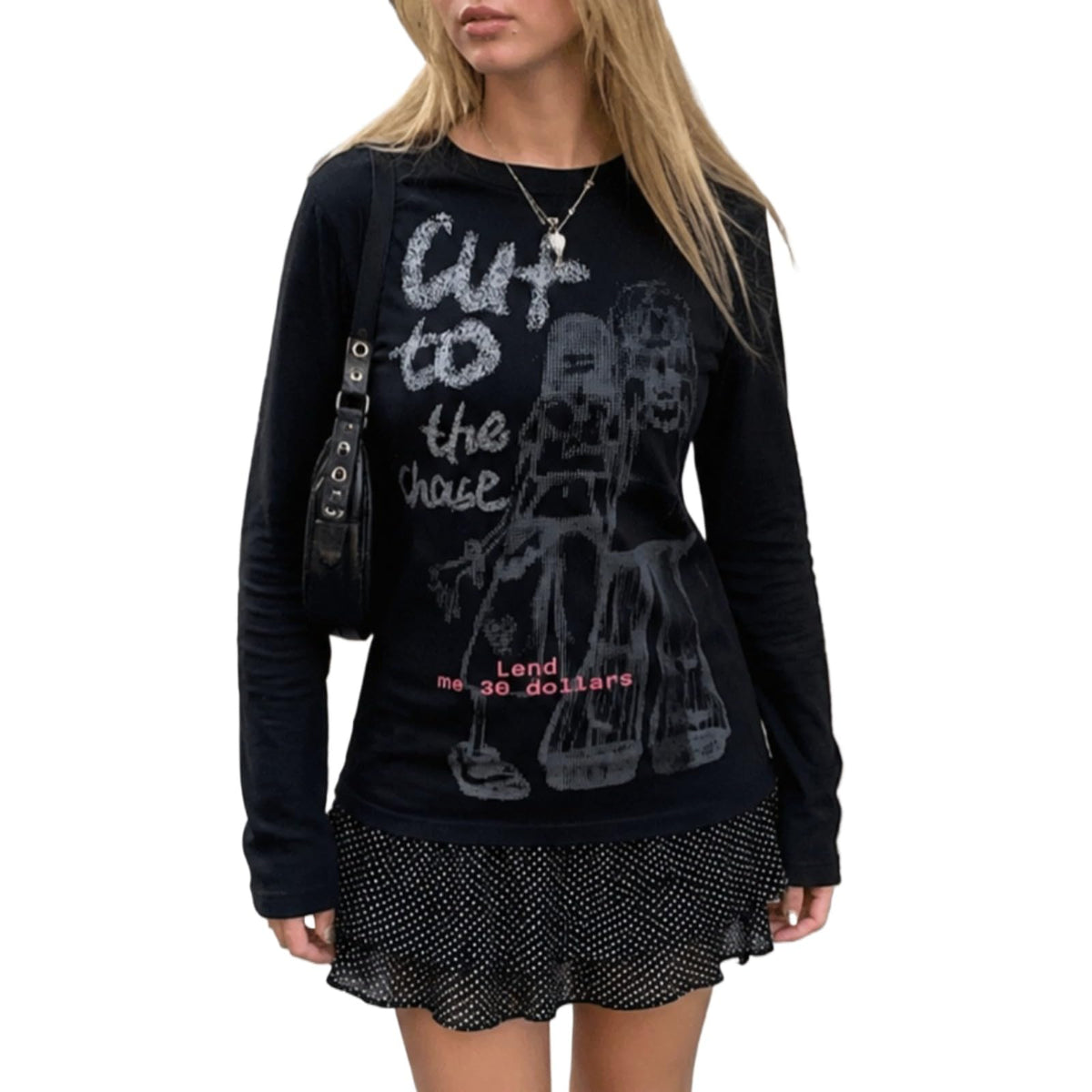 Hesaco Graphic T Shirts for Women Y2k Kawaii Tee Long Sleeve Emo Tops Teen Girls 2000s Clothes Harajuku Cute Fairy Tops