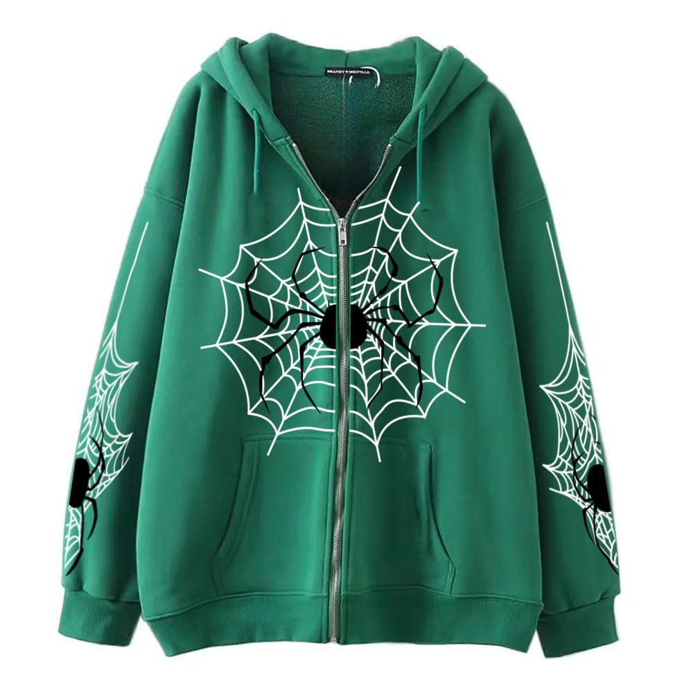 Hesaco Vintage Y2K Unisex Spider Hoodie