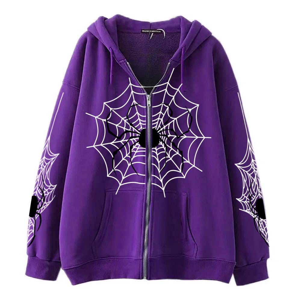 Hesaco Vintage Y2K Unisex Spider Hoodie