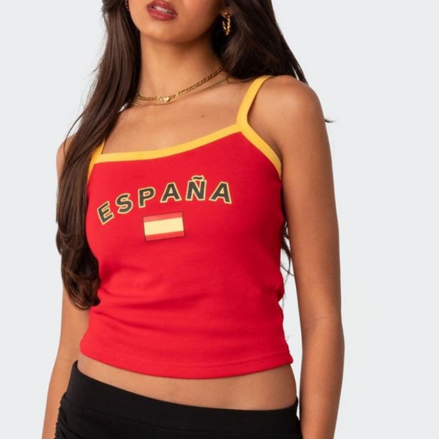 Hesaco Brazil Baby Tees Vintage Baby Tees for Women Brazil Shirt Y2k Tops Mexico Crop Top Jersey 2000s Summer Going Out Tops