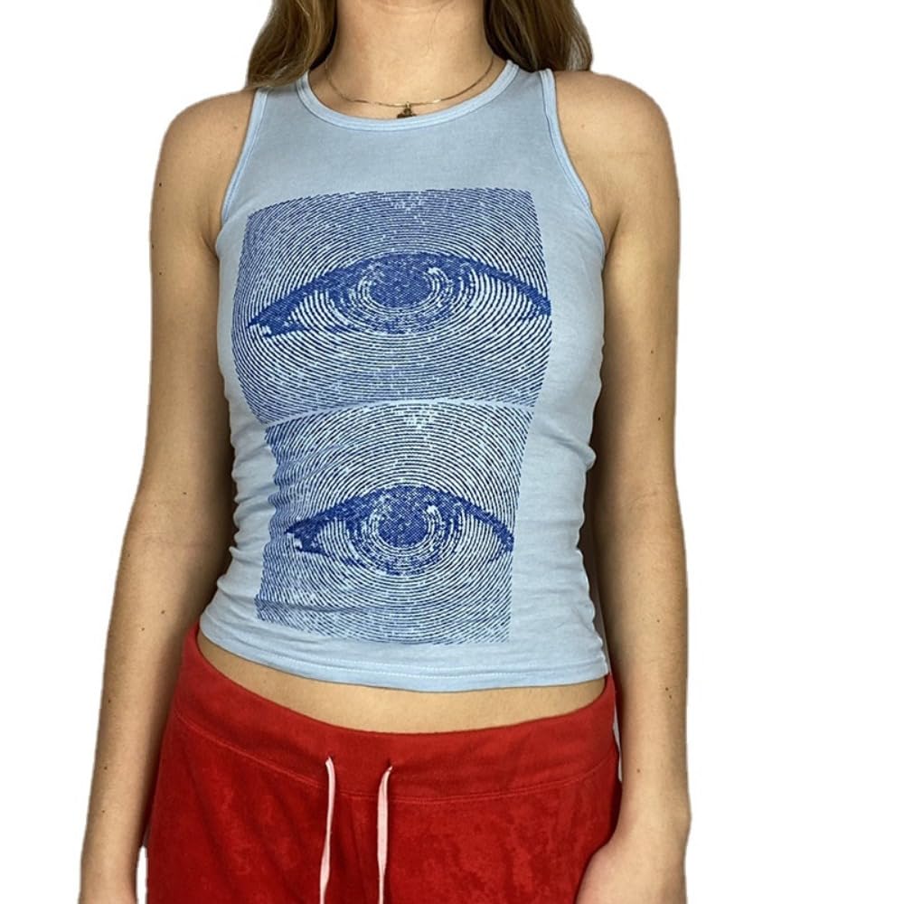 Hesaco Y2K Graphic Tees for Women - Baby Tees Grunge Sexy Cropped Tops