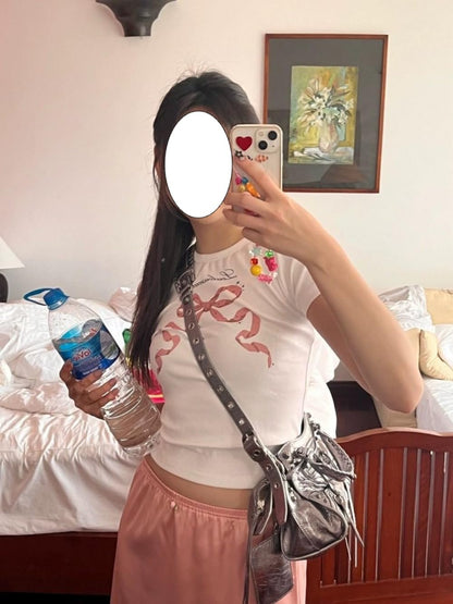 Hesaco Y2K Graphic Tees for Women - Baby Tees Grunge Sexy Cropped Tops