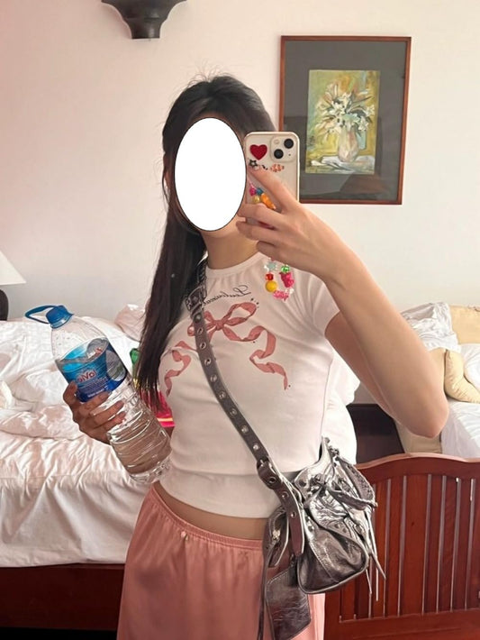 Hesaco Y2K Graphic Tees for Women - Baby Tees Grunge Sexy Cropped Tops