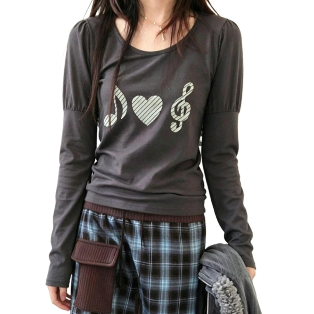 Hesaco Graphic T Shirts for Women Y2k Kawaii Tee Long Sleeve Emo Tops Teen Girls 2000s Clothes Harajuku Cute Fairy Tops