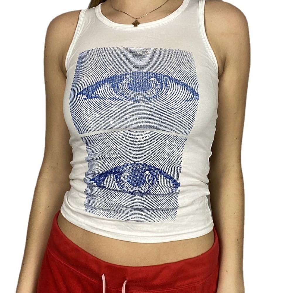 Hesaco Y2K Graphic Tees for Women - Baby Tees Grunge Sexy Cropped Tops