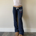 HESACO Sweatpants Y2K Flare Pants Streetwear | Color: Dark Blue | Image 4