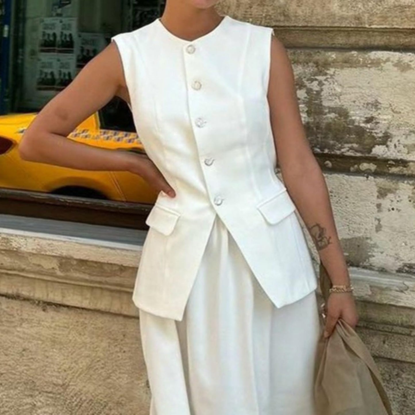 Hesaco Two Piece Sets for Women Summer Vest and Skirt Set Women Blazer Crop Vest and Maxi Skirt Sets Formal Matching Suits