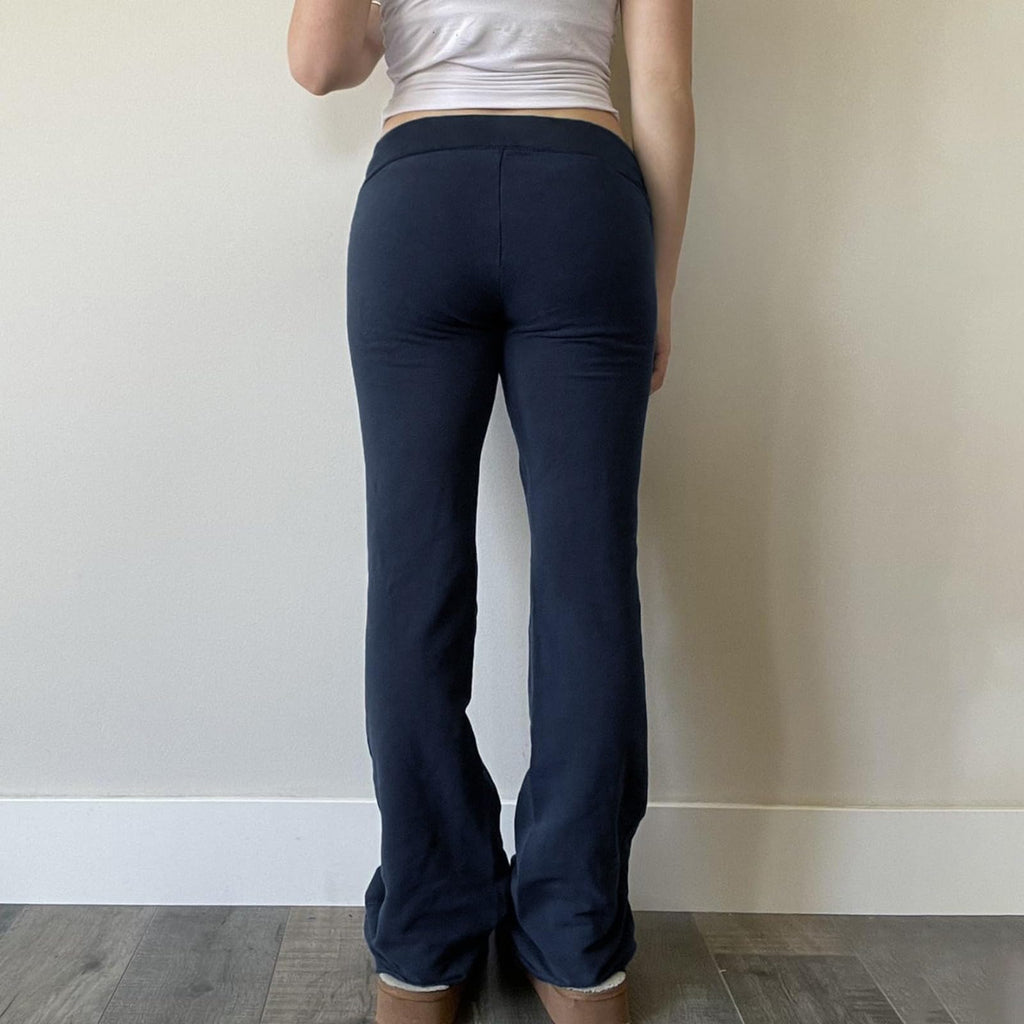HESACO Sweatpants Y2K Flare Pants Streetwear | Color: Dark Blue | Image 5