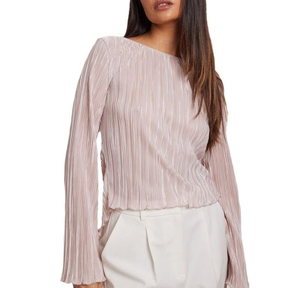 Hesaco Shirts for Women - Long Sleeve Crop Top Loose Fitted Crewneck Tops Tie Top Bell Sleeves Top Casual Y2k Outfits Clothes
