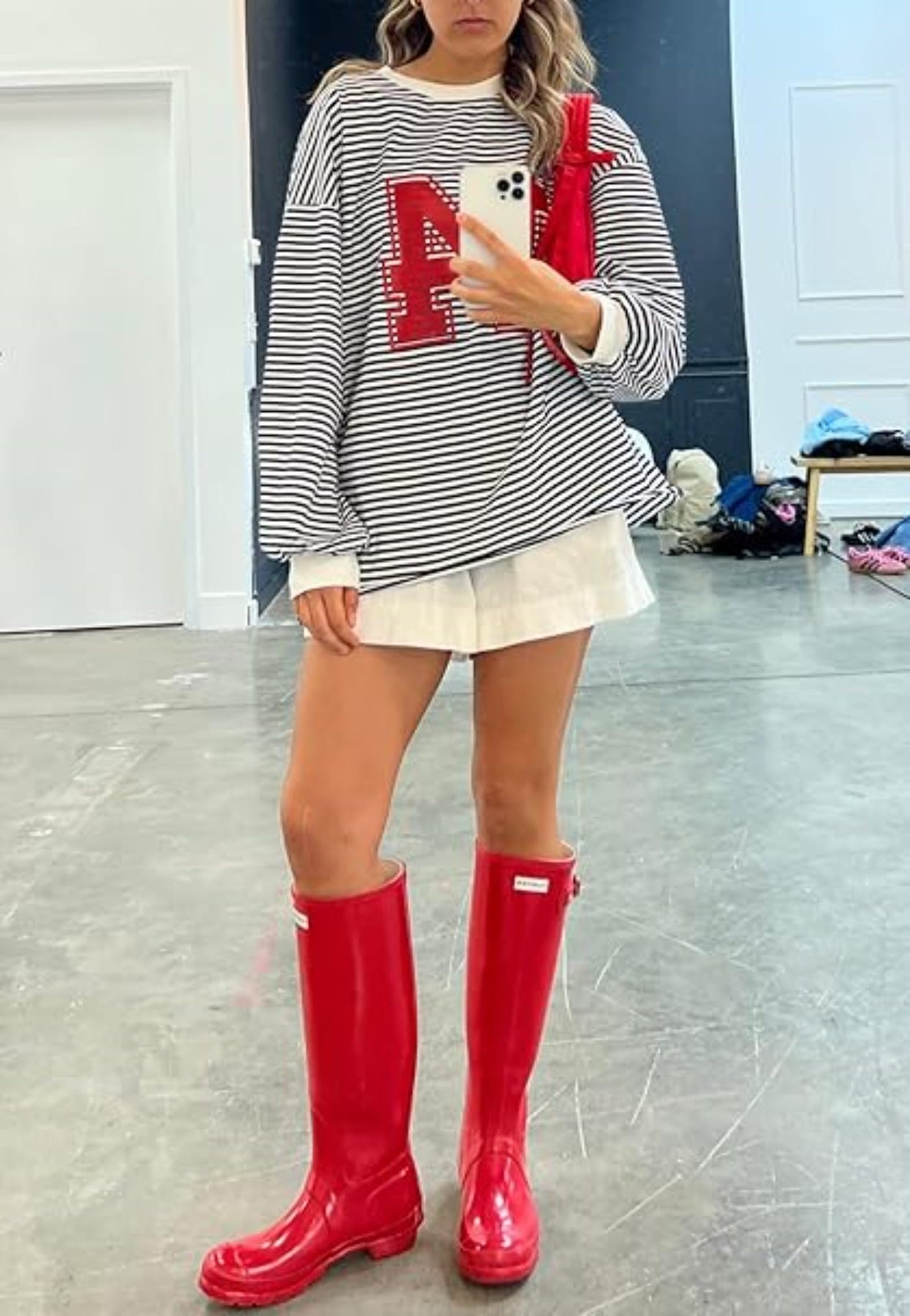Hesaco Women Stripe Shirt Long Sleeve T-shirt Y2k Pullover Lounge Going Out Top Jersey Top Autumn Streetwear Color Block Tees