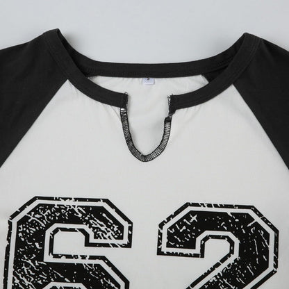 Hesaco Jersey Shirts for Women Jersey Top Number Shirts for Women Jersey Crop Top Jerseys Y2k Streetwear Long Sleeve Shirts