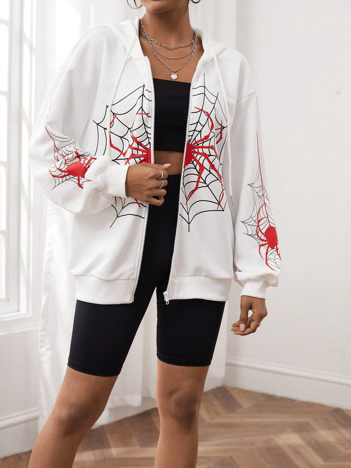 Hesaco Vintage Y2K Unisex Spider Hoodie