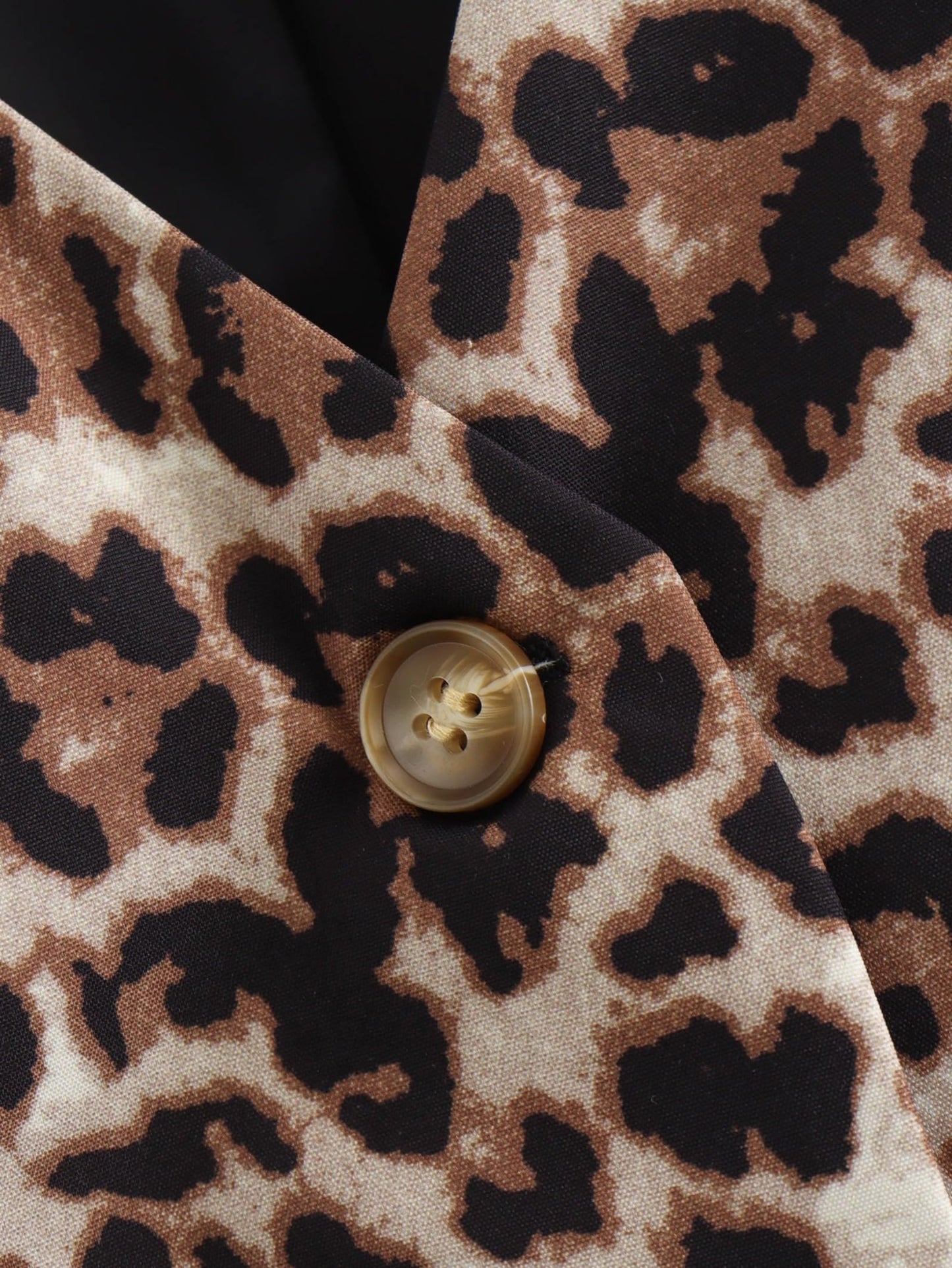 Hesaco Leopard Print Top Womens Leopard Vest Casual Button Down Sleeveless Vest Fully Lined V Neck Business Jacket Waistcoat
