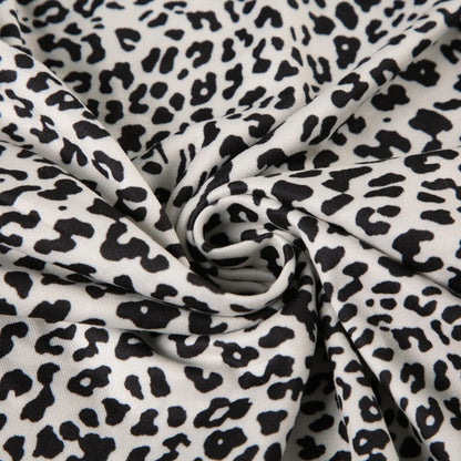 Hesaco Leopard Print Tops for Women - Off  Shoulder Top Cheetah Print Top Long Sleeve Crop Top Tie Knot Tops for Women Trendy